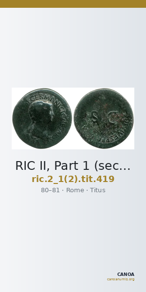RIC II, Part 1 (second edition) Titus 419 — CANOA