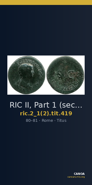 RIC II, Part 1 (second edition) Titus 419 — CANOA