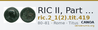 RIC II, Part 1 (second edition) Titus 419 — CANOA