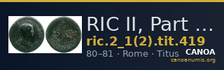 RIC II, Part 1 (second edition) Titus 419 — CANOA