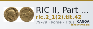 RIC II, Part 1 (second edition) Titus 42 — CANOA