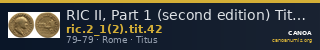 RIC II, Part 1 (second edition) Titus 42 — CANOA