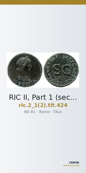 RIC II, Part 1 (second edition) Titus 424 — CANOA
