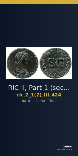 RIC II, Part 1 (second edition) Titus 424 — CANOA