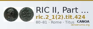 RIC II, Part 1 (second edition) Titus 424 — CANOA