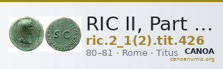 RIC II, Part 1 (second edition) Titus 426 — CANOA