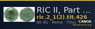 RIC II, Part 1 (second edition) Titus 426 — CANOA