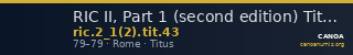 RIC II, Part 1 (second edition) Titus 43 — CANOA
