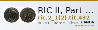 RIC II, Part 1 (second edition) Titus 432 — CANOA