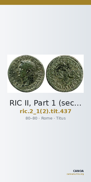 RIC II, Part 1 (second edition) Titus 437 — CANOA
