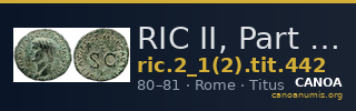RIC II, Part 1 (second edition) Titus 442 — CANOA