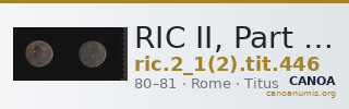 RIC II, Part 1 (second edition) Titus 446 — CANOA