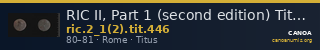 RIC II, Part 1 (second edition) Titus 446 — CANOA