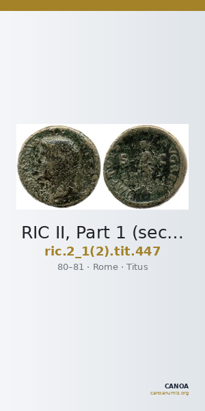 RIC II, Part 1 (second edition) Titus 447 — CANOA