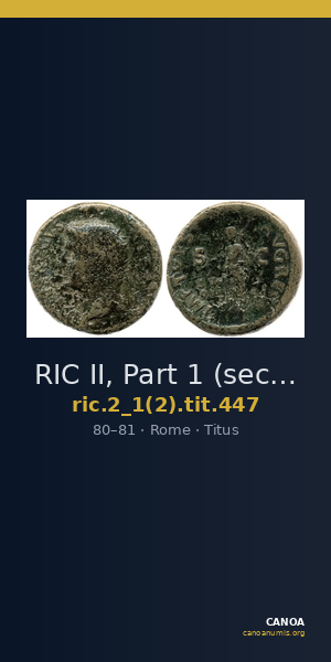 RIC II, Part 1 (second edition) Titus 447 — CANOA