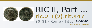 RIC II, Part 1 (second edition) Titus 447 — CANOA