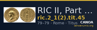 RIC II, Part 1 (second edition) Titus 45 — CANOA