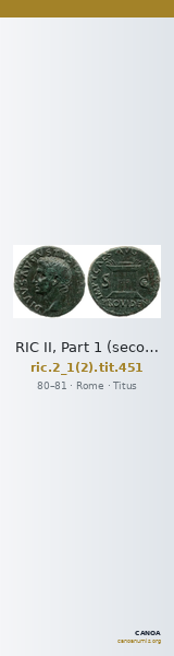 RIC II, Part 1 (second edition) Titus 451 — CANOA