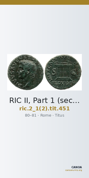 RIC II, Part 1 (second edition) Titus 451 — CANOA