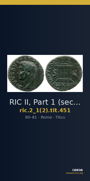 RIC II, Part 1 (second edition) Titus 451 — CANOA