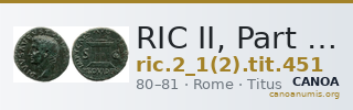 RIC II, Part 1 (second edition) Titus 451 — CANOA