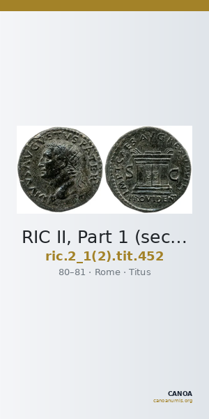 RIC II, Part 1 (second edition) Titus 452 — CANOA