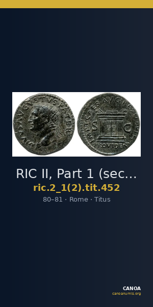 RIC II, Part 1 (second edition) Titus 452 — CANOA
