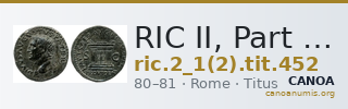 RIC II, Part 1 (second edition) Titus 452 — CANOA