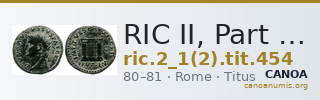 RIC II, Part 1 (second edition) Titus 454 — CANOA