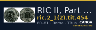 RIC II, Part 1 (second edition) Titus 454 — CANOA