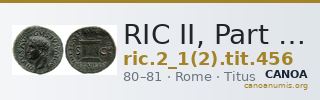 RIC II, Part 1 (second edition) Titus 456 — CANOA
