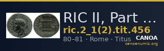 RIC II, Part 1 (second edition) Titus 456 — CANOA