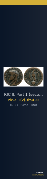 RIC II, Part 1 (second edition) Titus 459 — CANOA