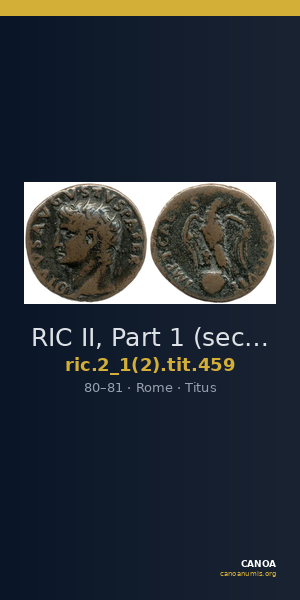 RIC II, Part 1 (second edition) Titus 459 — CANOA
