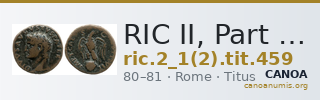 RIC II, Part 1 (second edition) Titus 459 — CANOA
