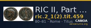 RIC II, Part 1 (second edition) Titus 459 — CANOA