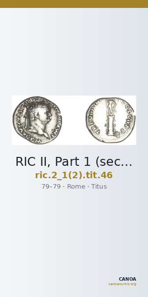 RIC II, Part 1 (second edition) Titus 46 — CANOA