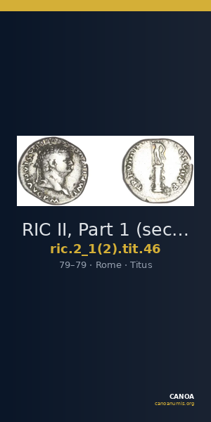 RIC II, Part 1 (second edition) Titus 46 — CANOA