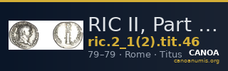 RIC II, Part 1 (second edition) Titus 46 — CANOA