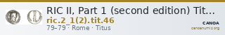 RIC II, Part 1 (second edition) Titus 46 — CANOA