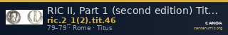 RIC II, Part 1 (second edition) Titus 46 — CANOA