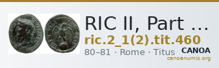 RIC II, Part 1 (second edition) Titus 460 — CANOA