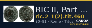 RIC II, Part 1 (second edition) Titus 460 — CANOA