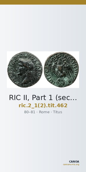 RIC II, Part 1 (second edition) Titus 462 — CANOA