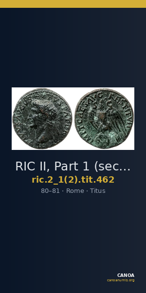 RIC II, Part 1 (second edition) Titus 462 — CANOA