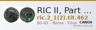 RIC II, Part 1 (second edition) Titus 462 — CANOA