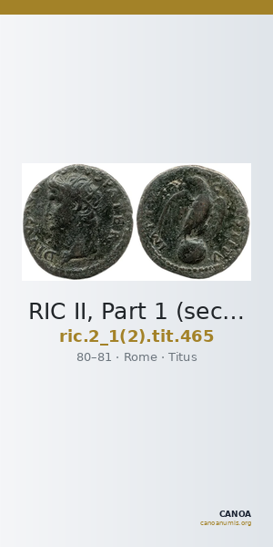 RIC II, Part 1 (second edition) Titus 465 — CANOA