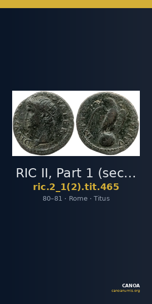 RIC II, Part 1 (second edition) Titus 465 — CANOA