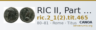 RIC II, Part 1 (second edition) Titus 465 — CANOA