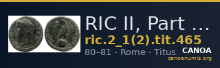 RIC II, Part 1 (second edition) Titus 465 — CANOA